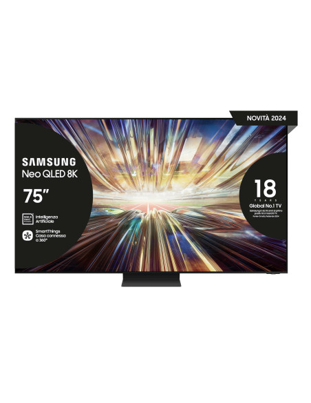 Samsung Smart TV 75” QE75QN800DTXZT Neo QLED 8K Mini LED Graphite Black 2024, Processore NQ8 AI GEN2, 8K AI Upscaling, Infinit