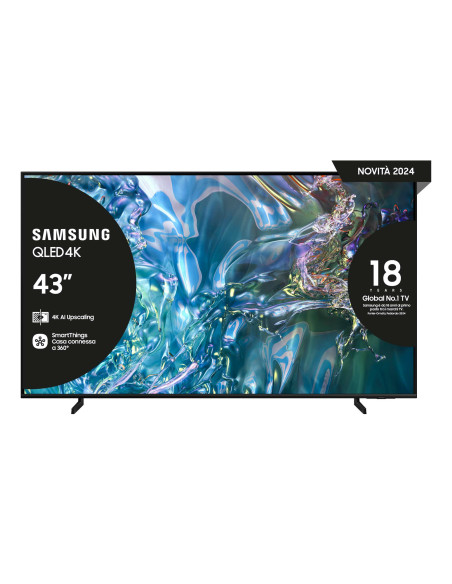 Samsung Q60D TV QLED 4K 43” QE43Q60DAUXZT Smart TV Wi-Fi Titan Gray 2024, Quantum Processor Lite 4K, 4K Upscaling, AirSlim Des