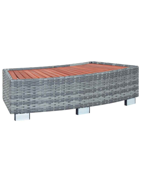 Scalino per Spa Grigio in Polyrattan 92x45x25 cm