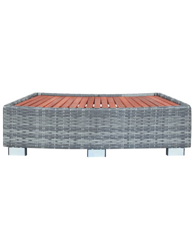 Scalino per Spa Grigio in Polyrattan 92x45x25 cm
