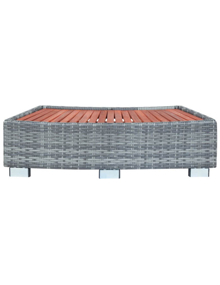 Scalino per Spa Grigio in Polyrattan 92x45x25 cm