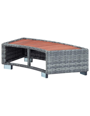 Scalino per Spa Grigio in Polyrattan 92x45x25 cm
