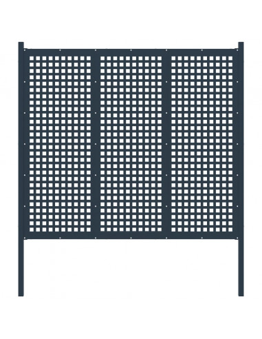 Recinzione da Giardino in Acciaio 177x200 cm Antracite