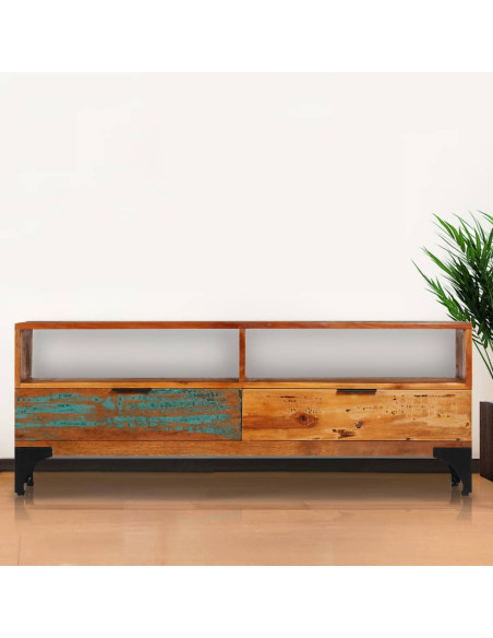 Mobile Porta TV 118x35x45 cm in Legno Massello di Recupero