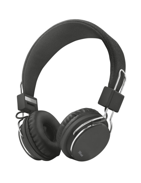 Trust Ziva Auricolare Cablato A Padiglione Musica e Chiamate Nero, Cromo