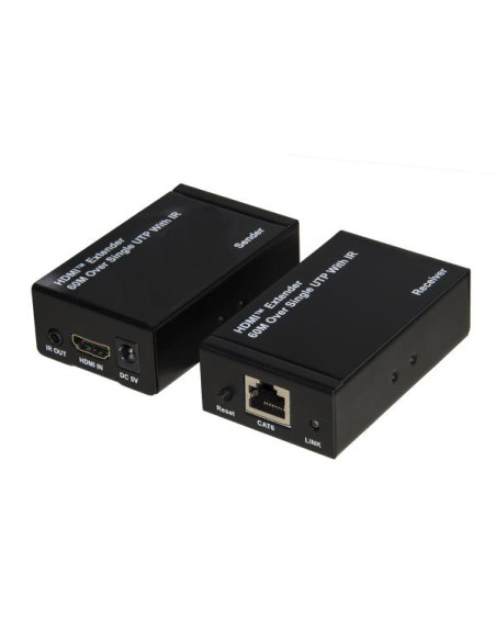 EXTENDER HDMI TRAMITE CAVO RETE CAT 5/6 FINO 60MT INFR.TELEC. POC
