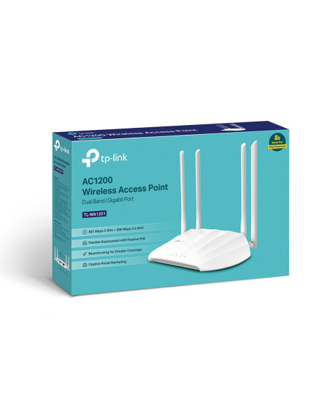 TP-Link TL-WA1201 punto accesso WLAN 867 Mbit/s Bianco Supporto Power over Ethernet (PoE)