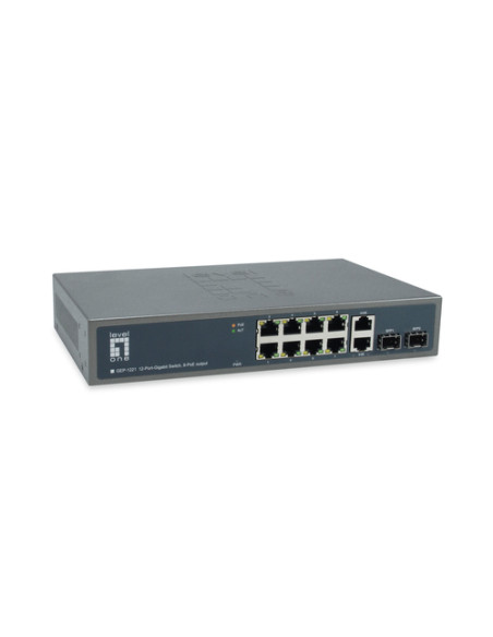 LevelOne GEP-1221 switch di rete Non gestito Gigabit Ethernet (10/100/1000) Supporto Power over Ethernet (PoE) Nero