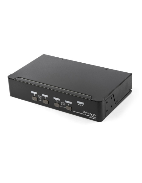 StarTech.com Switch KVM DisplayPort a 4 porte - 4K 60Hz - Schermo singolo - Switch KVM USB UHD DP 1.2 a doppia porta - Hub USB 2