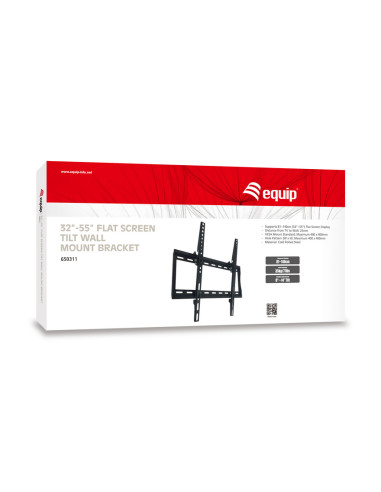 Equip 650311 Staffa di montaggio a parete per TV inclinabile da 32” a 55”