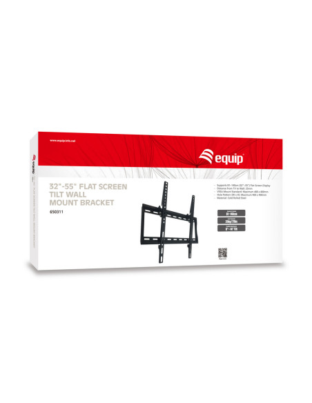 Equip 650311 Staffa di montaggio a parete per TV inclinabile da 32” a 55”