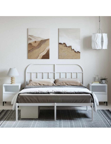 Giroletto con Testiera Metallo Bianco 135x190 cm