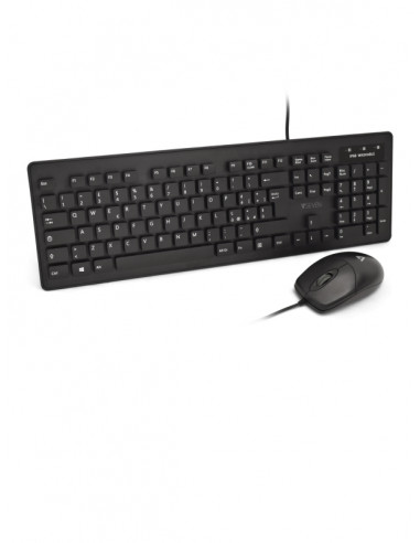 V7 Mouse e tastiera antimicrobici lavabili, USB, sensori ottici, specifica IP68, impermeabili