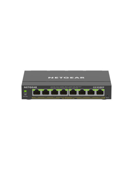 NETGEAR 8-Port Gigabit Ethernet PoE+ Plus Switch (GS308EP) Gestito L2/L3 Gigabit Ethernet (10/100/1000) Supporto Power over Ethe