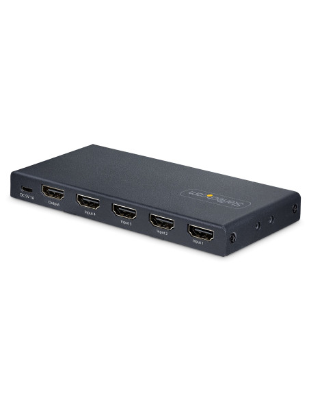 StarTech.com Switch HDMI 8K a 4 porte - Switcher HDMI 2.1 4K 120Hz HDR10+, 8K 60Hz UHD, Commutatore HDMI 4 In 1 - Commutazione a