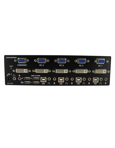 StarTech.com Switch KVM doppio monitor VGA DVI 4 porte USB con audio e hub USB 2.0