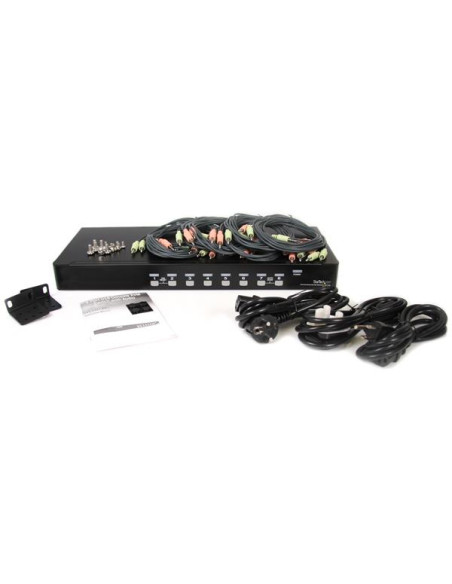 StarTech.com Switch KVM VGA USB a 8 porte montabile su rack con audio (cavi audio inclusi)