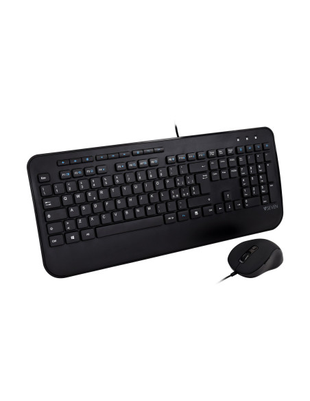 V7 Combinazione di tastiera USB di dimensioni standard con poggiapolsi e mouse ambidestro - IT
