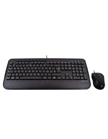 V7 Combinazione di tastiera USB di dimensioni standard con poggiapolsi e mouse ambidestro - IT