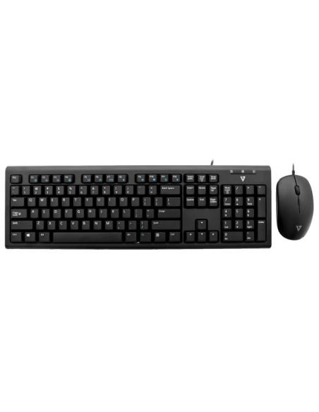 V7 Set tastiera e mouse con cavo USB e adattatore PS2 – US