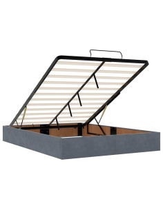 Struttura Letto Pouf con Materassi 140x200 cm in Velluto