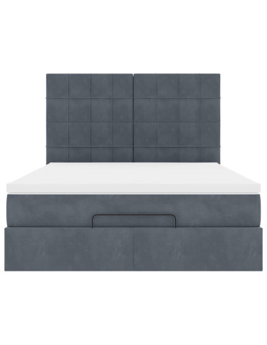 Struttura Letto Pouf con Materassi 140x200 cm in Velluto