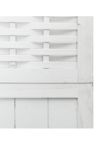 Divisorio Ambienti 5Pannelli Bianco Legno Massello di Paulownia