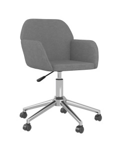 Sedia da Ufficio Girevole Grigio Chiaro in Tessuto