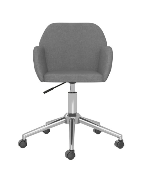 Sedia da Ufficio Girevole Grigio Chiaro in Tessuto