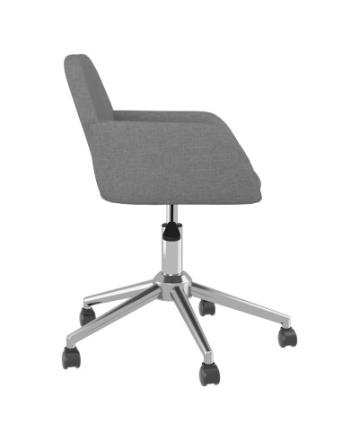Sedia da Ufficio Girevole Grigio Chiaro in Tessuto
