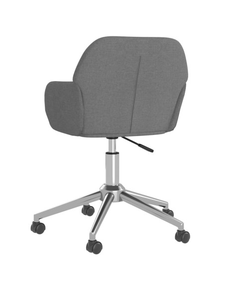 Sedia da Ufficio Girevole Grigio Chiaro in Tessuto