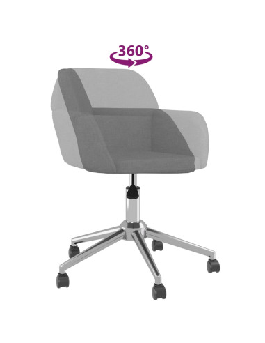 Sedia da Ufficio Girevole Grigio Chiaro in Tessuto