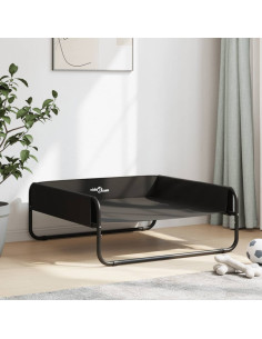 Cuccia per Cani Rialzata in Tela Oxford Antracite e Acciaio 2