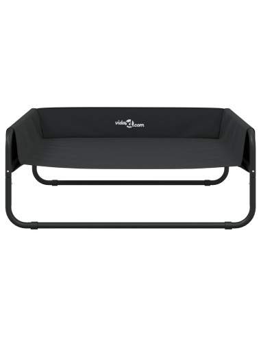 Cuccia per Cani Rialzata in Tela Oxford Antracite e Acciaio