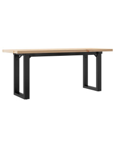 Tavolino Salotto Telaio a O 110x40x45,5cm Massello Pino e Ghisa