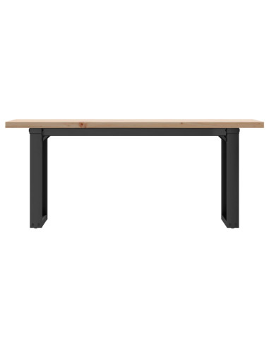 Tavolino Salotto Telaio a O 110x40x45,5cm Massello Pino e Ghisa