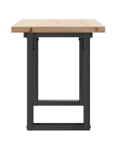 Tavolino Salotto Telaio a O 110x40x45,5cm Massello Pino e Ghisa