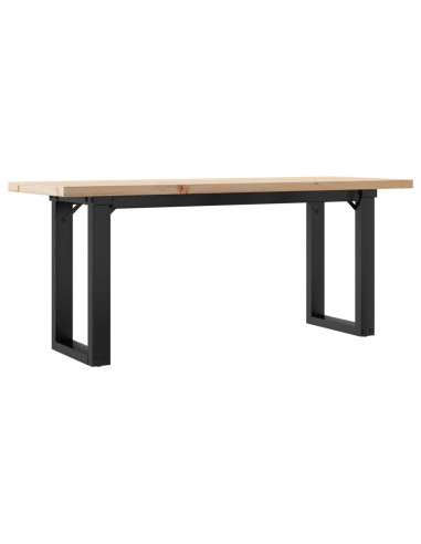 Tavolino Salotto Telaio a O 110x40x45,5cm Massello Pino e Ghisa