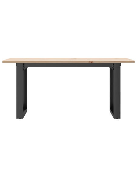 Tavolino da Salotto Telaio a O 90x40x45cm Massello Pino e Ghisa