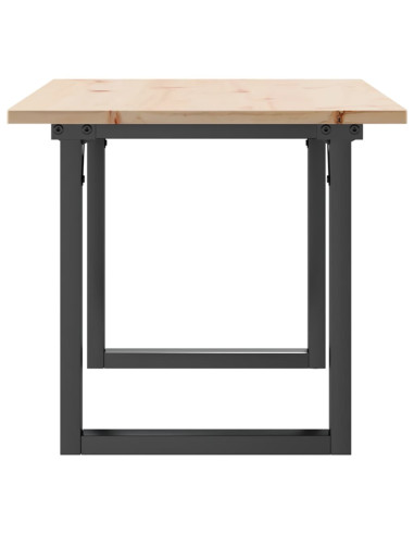 Tavolino da Salotto Telaio a O 90x40x45cm Massello Pino e Ghisa