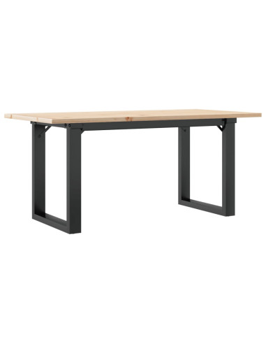 Tavolino da Salotto Telaio a O 90x40x45cm Massello Pino e Ghisa