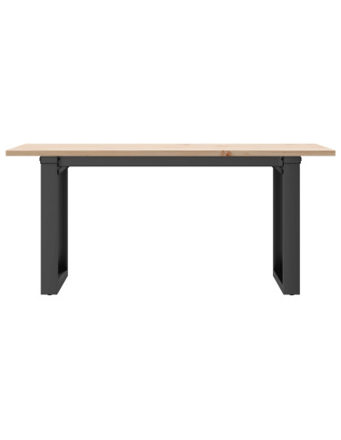 Tavolino Salotto Telaio a O 100x50x45cm Massello Pino e Ghisa