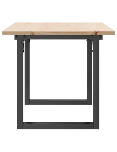 Tavolino Salotto Telaio a O 100x50x45cm Massello Pino e Ghisa