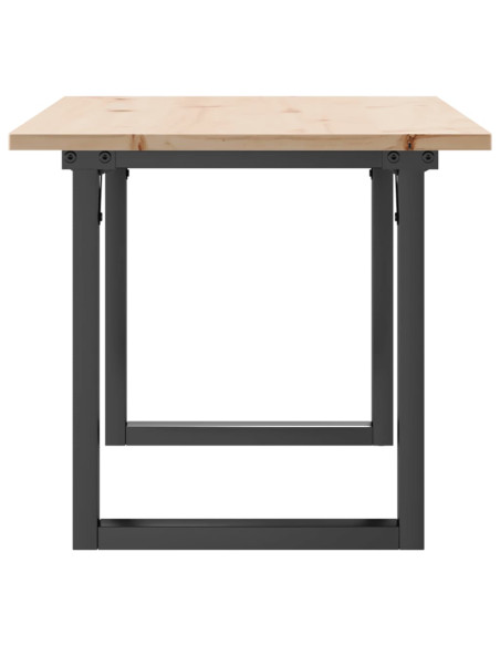 Tavolino Salotto Telaio a O 100x50x45cm Massello Pino e Ghisa