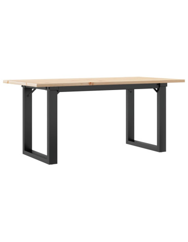 Tavolino Salotto Telaio a O 100x50x45cm Massello Pino e Ghisa