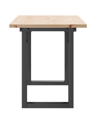 Tavolino Salotto Telaio a O 110x40x45cm Massello Pino e Ghisa