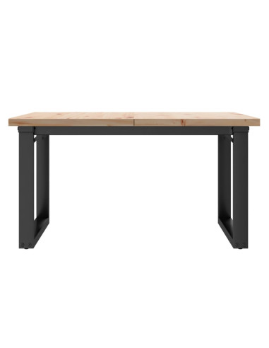 Tavolino Salotto Telaio a O 80x80x45,5cm Massello Pino e Ghisa