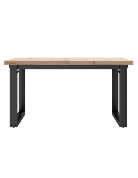Tavolino Salotto Telaio a O 80x80x45,5cm Massello Pino e Ghisa