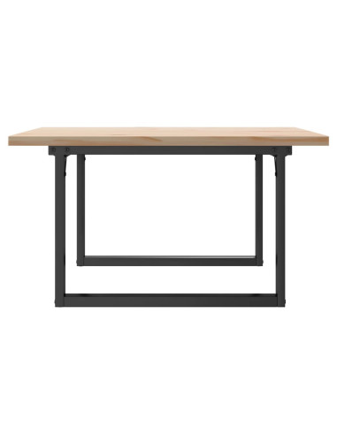 Tavolino Salotto Telaio a O 80x80x45,5cm Massello Pino e Ghisa