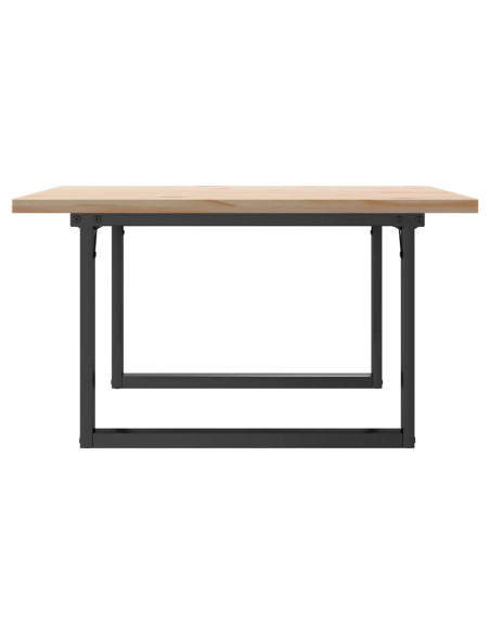 Tavolino Salotto Telaio a O 80x80x45,5cm Massello Pino e Ghisa